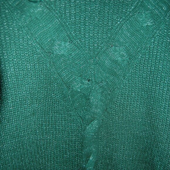 NEW-WOMEN LAUREN CONRAD GREEN SWEATER SIZE EX-LARGE - Picture 2 of 7